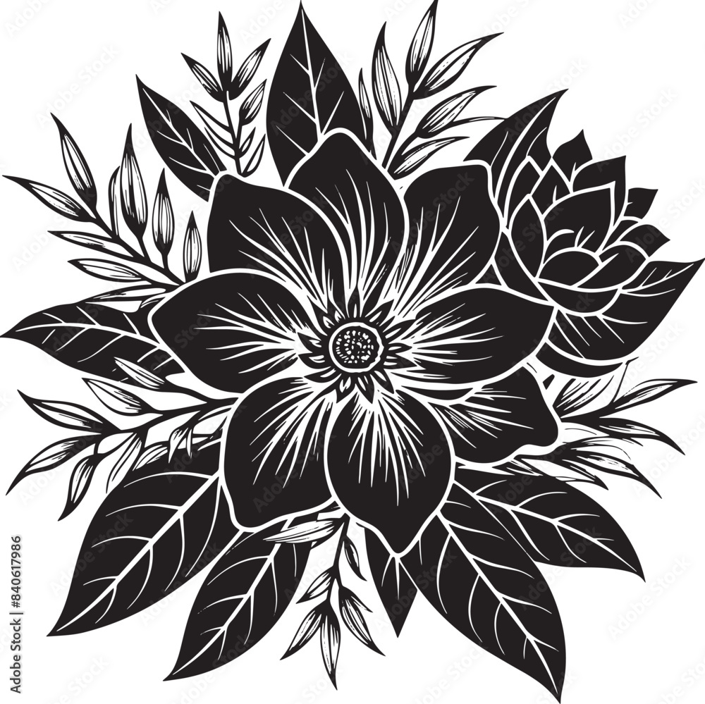 abstract flower illustration black and white abstract flower illustration black and white