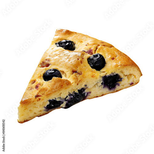 baked blueberry scone isolated on transparent background. generative ai photo