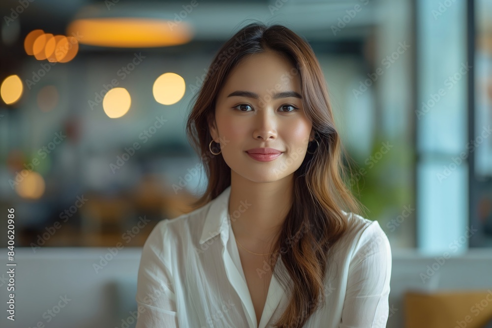 Portrait of filipina woman beautiful business leader, in modern bright office boardroom, professional atmosphere, leadership, diverse workplace, corporate setting. Portrait of filipina woman beautiful business leader, in modern bright office boardroom, professional atmosphere, leadership, diverse workplace, corporate setting.