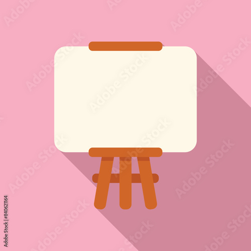 Minimalist illustration of an empty art easel with a shadow