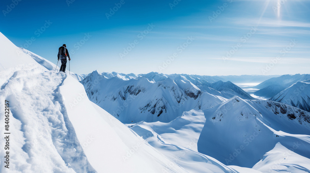 Winter Mountain Landscape with Skier Winter Mountain Landscape with Skier