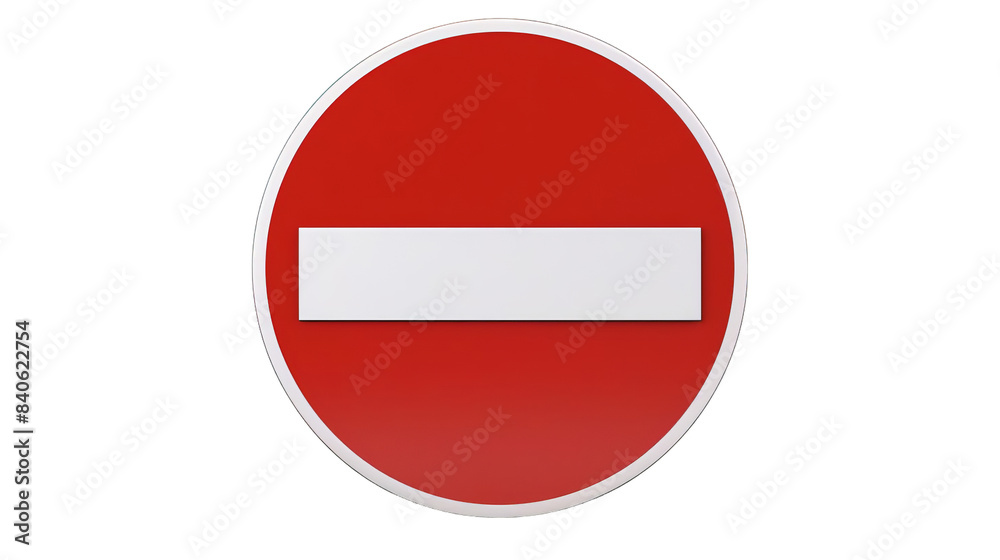 A bold red no entry sign on a black background, representing a prohibition in traffic control A bold red no entry sign on a black background, representing a prohibition in traffic control