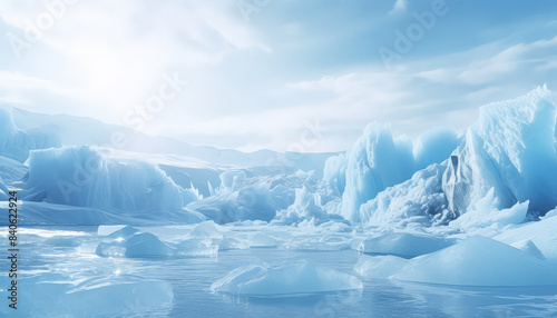 Frozen glaciers of Lake Baikal