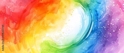 Bright and cheerful watercolor rainbow  perfect for uplifting and positive background styles