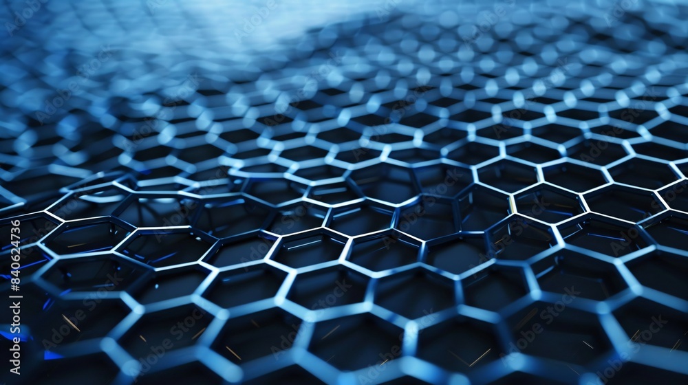 Fototapeta premium Blue graphene grid.