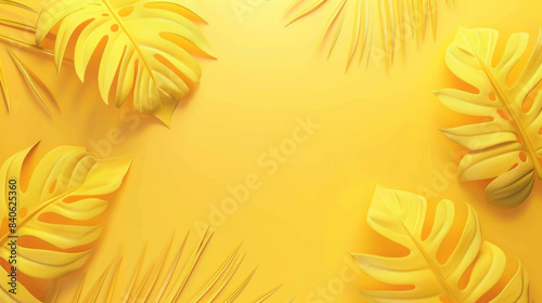 Summer nature background abstract concept. Yellow tone color. Generative ai.