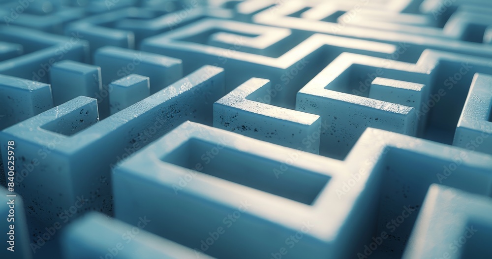 Navigating the Path to Success - Maze Illustration Showing Clear Exit Route for Strategic Planning and Achievement Navigating the Path to Success - Maze Illustration Showing Clear Exit Route for Strategic Planning and Achievement
