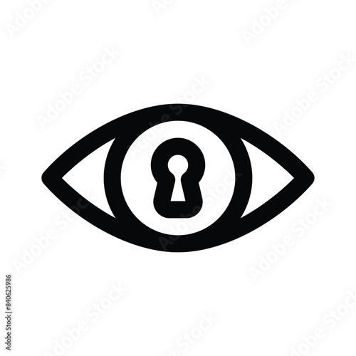 Human eye having keyhole concept vector of secure monitoring