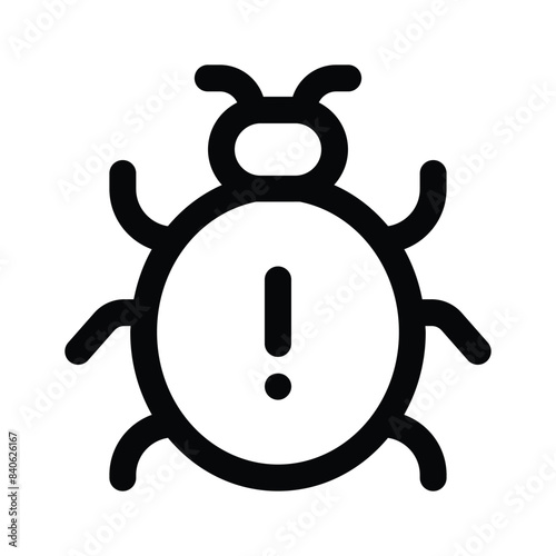 Exclamation mark on bug depicting vector of virus alert, easy to use and download