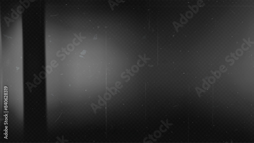 Old film texture with scratches, noise and light leaks. Realistic transparent overlay film texture in black-white, dust and grain. Distressed retro movie or photo negative effect of cinema nostalgia