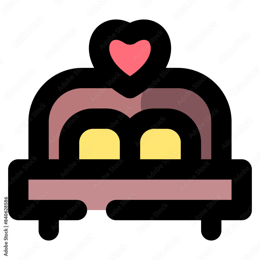 vector icon bed, bedroom, hotel, romance, rest, relax