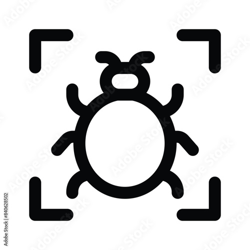 Bug scanning vector design, ready to use unique icon