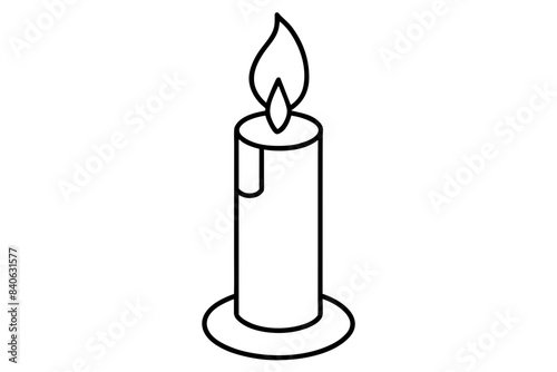 candle line art silhouette vector illustration
