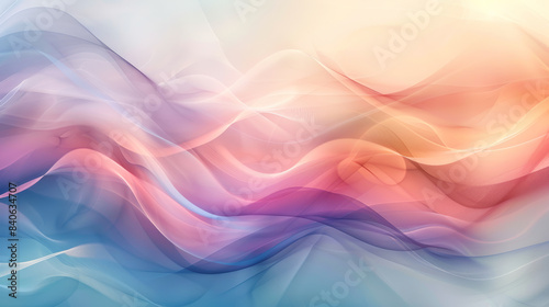Illustration of an abstract meditation background with flowing waves and soft colors 