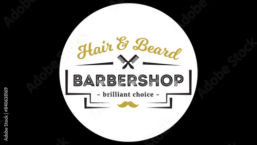 Barber Logo, button, business, icon, concept, word, definition
