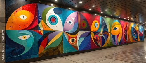 Cubism Art, A city undergoes a cultural revitalization as local artists infuse public spaces with expressiveness, transforming blank walls into vibrant murals that breathe new life and energy into © Oat Stilinski