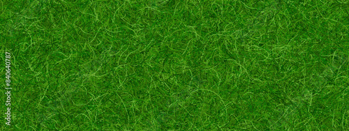 Green astro turf grass texture seamless pattern. Wool rug made of tangled fur. Cozy felt carpet. Abstract vector uneven bg with hairball texture.Fake plastic or fresh natural ground