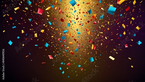 Granater AI  Colorful confetti falling against a black backdrop, creating a vibrant and festive atmosphere.