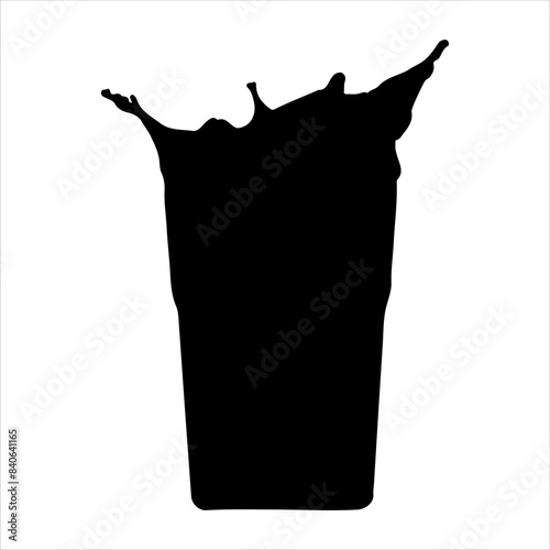 Drink glass silhouette isolated on white background. Glass icon vector illustration design. photo