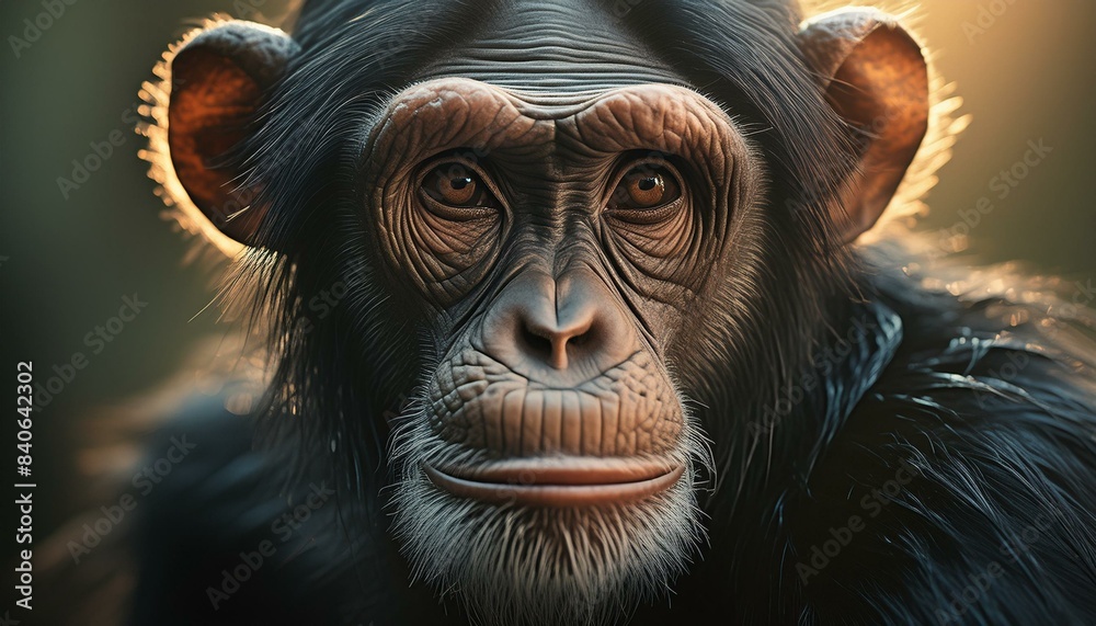 close up of a chimpansee close up of a chimpansee