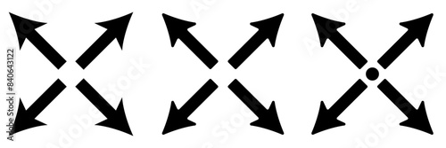 Arrows outward and arrow inward icon symbol vector illustration.