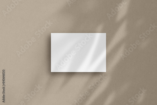 A white horizontal paper sheet mockup, A4/A5/A6 flyer mockup, paper, letter, invitation card.
