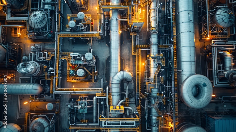 Aerial view of a sprawling industrial complex with multiple factories and warehouses, highlighting large-scale production. Aerial view of a sprawling industrial complex with multiple factories and warehouses, highlighting large-scale production.