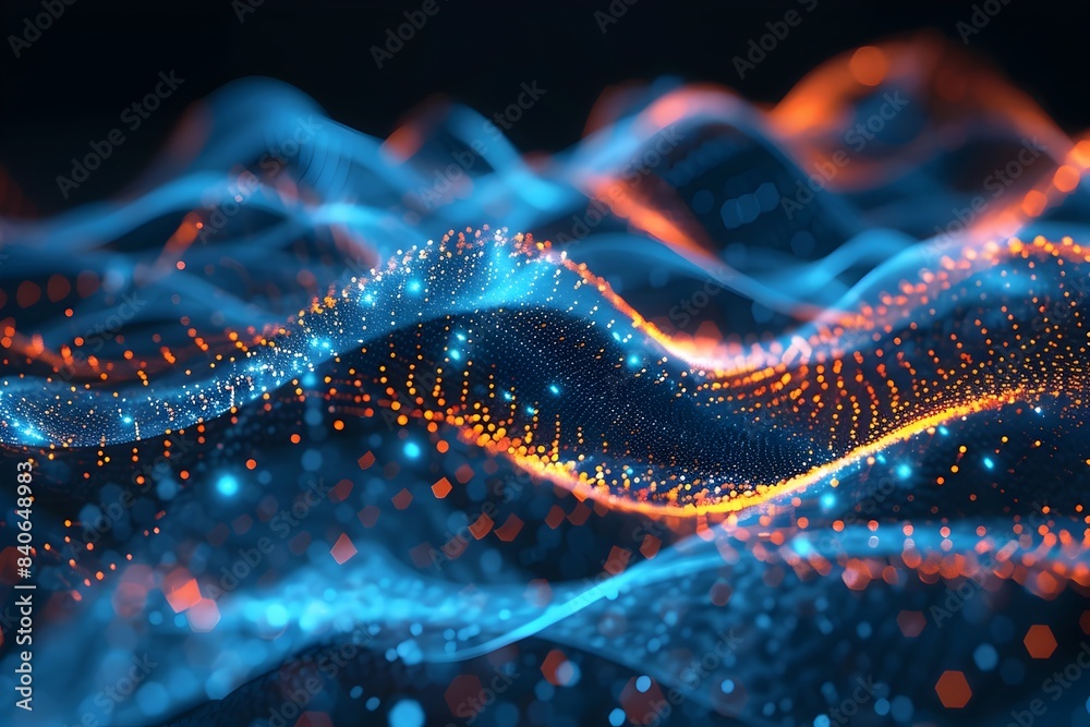 Glowing Wireless Data Flow - Dynamic Visualization of Digital Communication Glowing Wireless Data Flow - Dynamic Visualization of Digital Communication