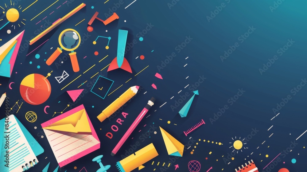 Fototapeta premium back to school background , dynamic back to school background