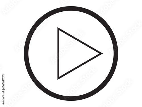  Play button icon. player icon. Video play button symbol on white background. vector illustration.