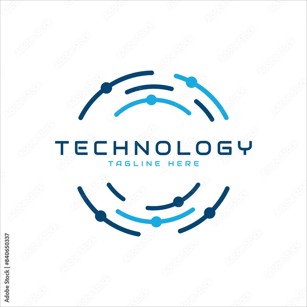 Fototapeta premium Technology Logo design creative modern minimal for tech business and industry