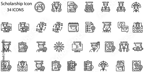 Scholarship icon vector illustration concept with icon of education, diploma, university, education cost, scholarship, loan student
