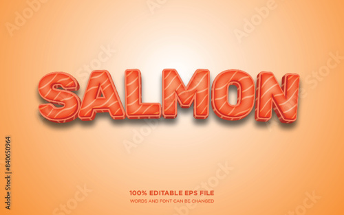 Salmon 3D editable text style effect