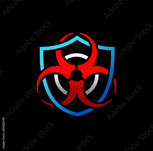 Shield Bio Hazard Logo Design Illustration vector eps format , suitable for your design needs, logo, illustration, animation, etc.