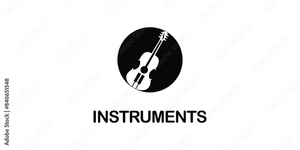 Creative instrument music logo design with unique concept , home instrument , premium vector Creative instrument music logo design with unique concept , home instrument , premium vector