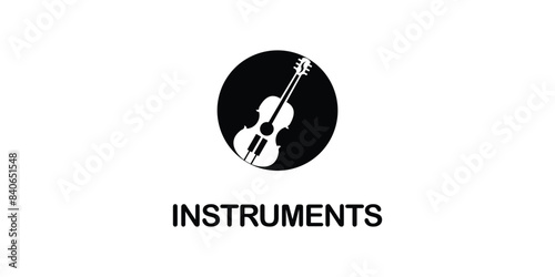 Creative instrument music logo design with unique concept , home instrument , premium vector