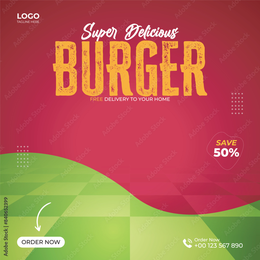 Fototapeta premium food social media post template