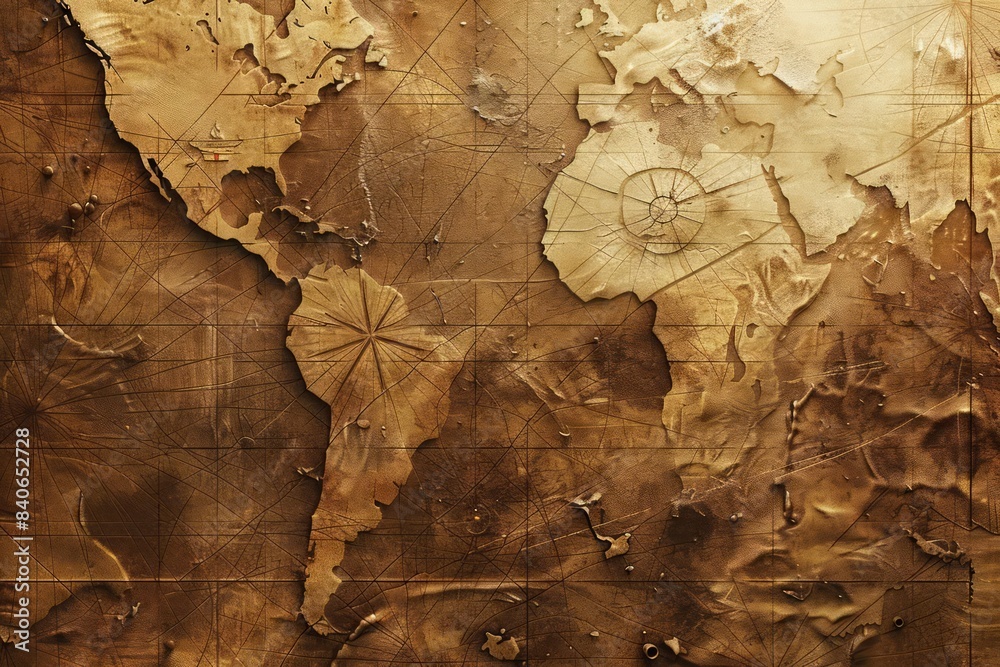 Fototapeta premium The vintagethemed banner showcases an oldworld map background integrated with sleek hightech details