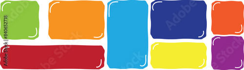 Hand drawn minimalist quote poster set. Quote frames blank template set. Isolated text box. Color empty speech bubbles. Vector eps10