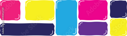 Hand drawn minimalist quote poster set. Quote frames blank template set. Isolated text box. Color empty speech bubbles. Vector eps10