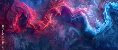 Abstract colorful smoke art blending red and blue hues  creating a mesmerizing visual effect suitable for backgrounds and creative designs.