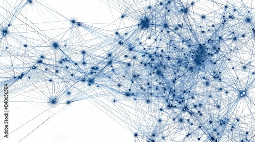 Network lines connecting dots with white background. Big data and futuristic concept