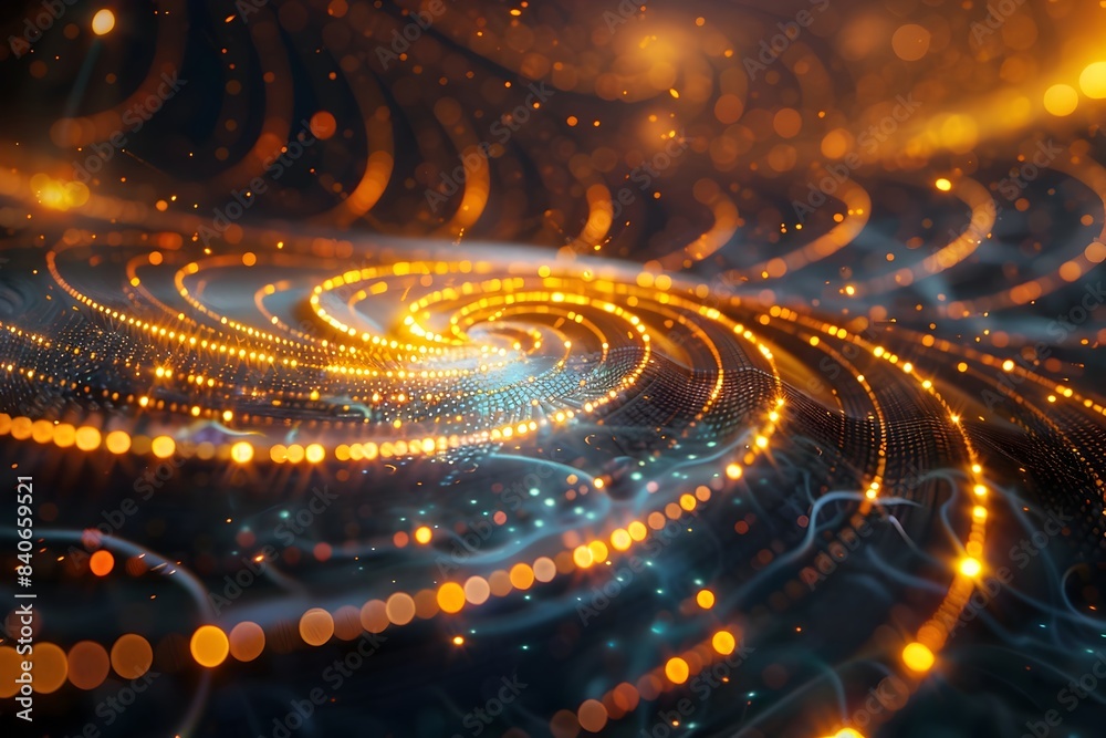 Glowing Quantum Computing Core with Intricate Algorithmic Data Streams