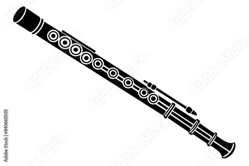  aria flute silhouette vector illustration