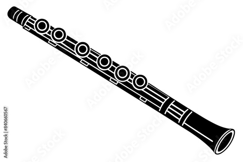  aria flute silhouette vector illustration