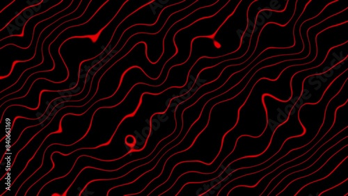 abstract wavy linses background animation black red