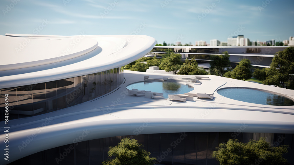 Fototapeta premium Abstract architecture design influenced by nature and soft forms