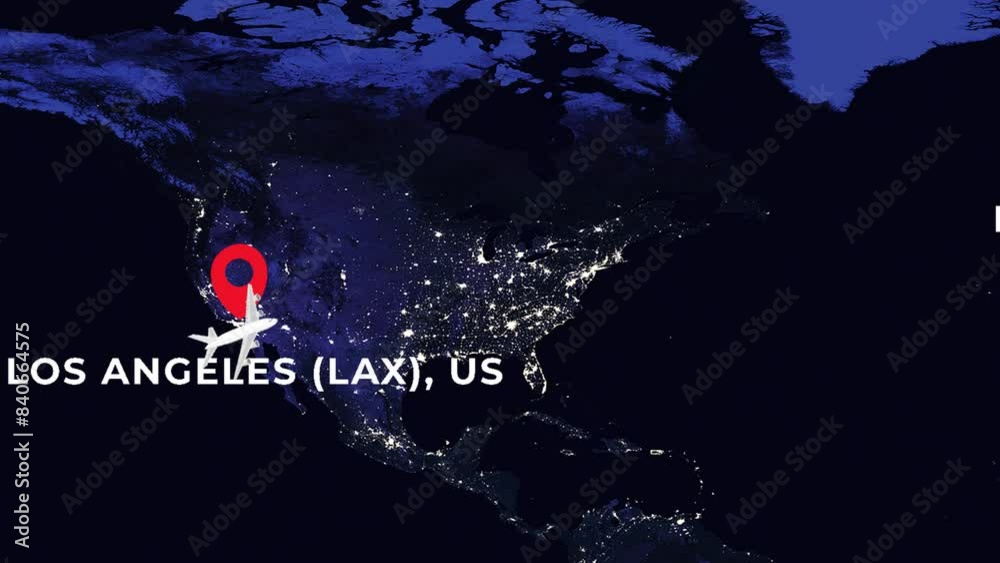 International flight night travel route from LOS ANGELES (LAX), US to LONDON HEATHROW (LHR), GB on worlds map in 4K International flight night travel route from LOS ANGELES (LAX), US to LONDON HEATHROW (LHR), GB on worlds map in 4K