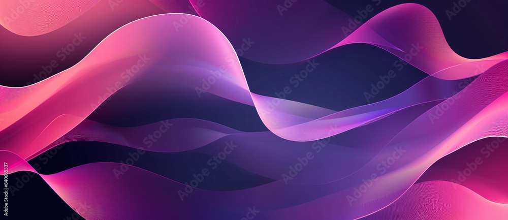 Abstract background with curved shapes and gradients in pink, purple ...