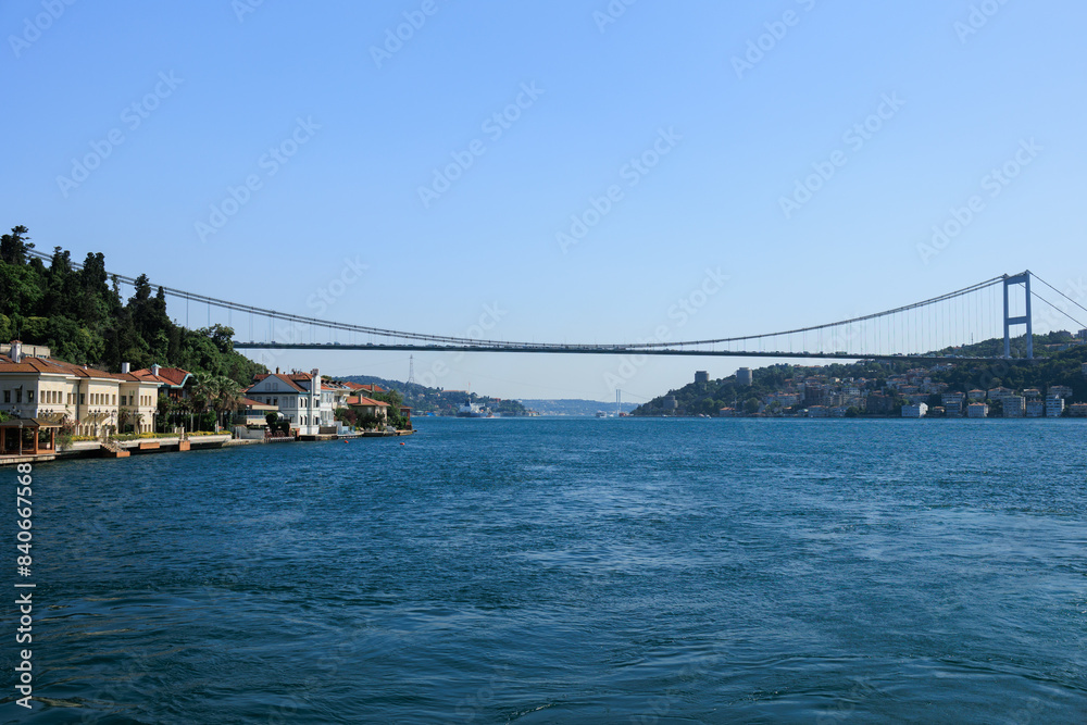 Fototapeta premium Sea views of the Bosphorus. Large bridges near the city of Istanbul.